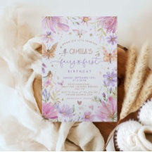 Invitación a Chica de primer cumpleaños de hadas