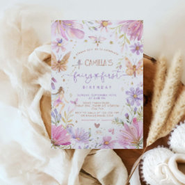 Invitación a Chica de primer cumpleaños de hadas