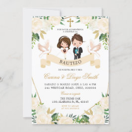 Invitación a Chica español hermano Bautizo