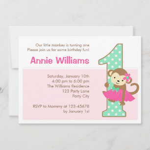 Invitación a Chicas con Tutu el primer cumpleaños