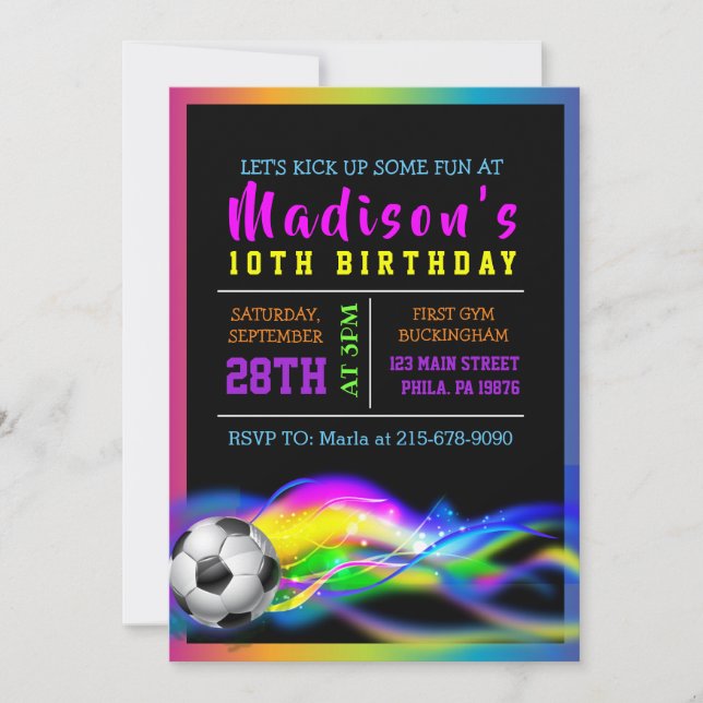 Invitación a Chicas de la fiesta de cumpleaños de  (Anverso)
