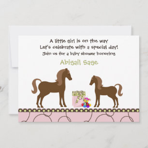 Invitación a Chicas en Baby Shower de caballo de m