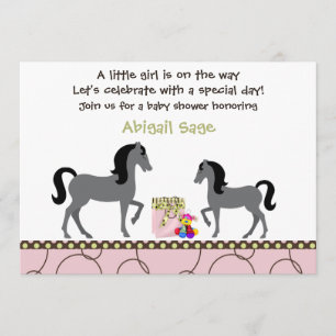 Invitación a Chicas en Baby Shower de caballo de m