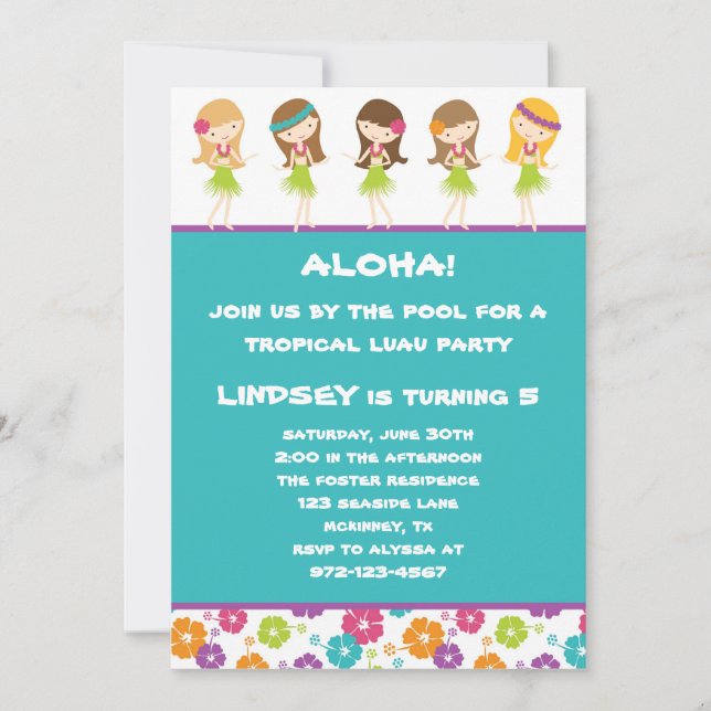 Invitación a Chicas hula (Anverso)