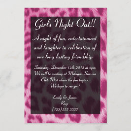 Invitación a Chicas impresos Neon Pink Cheetah Noc