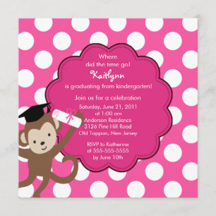Invitación a Chicas para graduación de mono