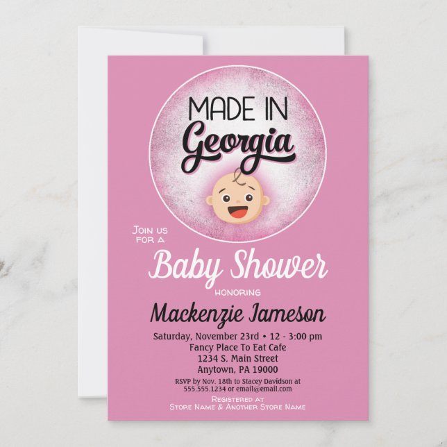 Invitación a Chicas rosados divertidos de Baby Sho (Anverso)