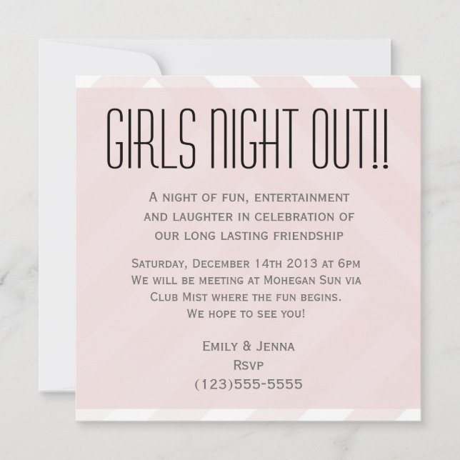 Invitación a Chicas rosas de Rubor (Anverso)