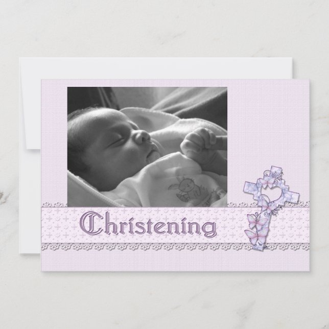 Invitación a Christening Lavender (Anverso)