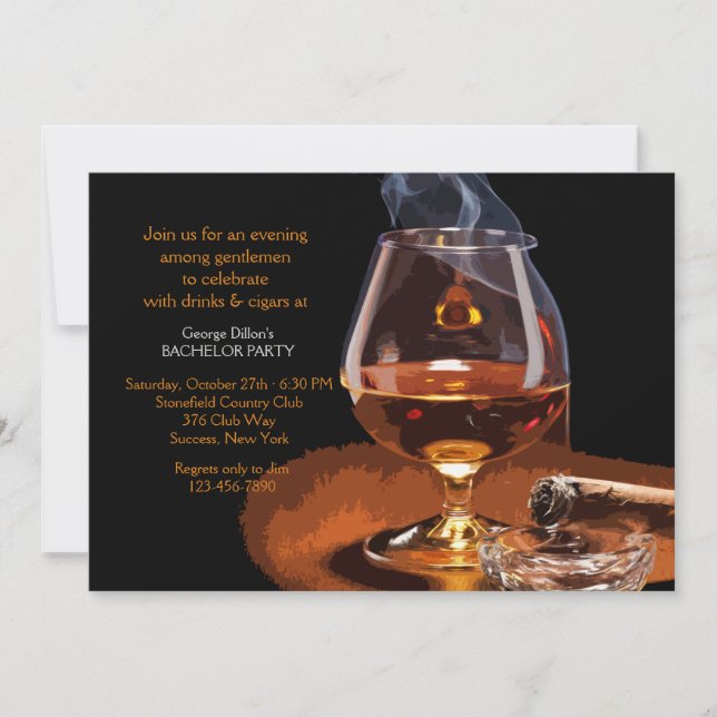 Invitación a Cigarro y Brandy (Anverso)