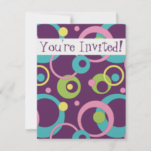 Invitación a Círculos Funky Púrpura