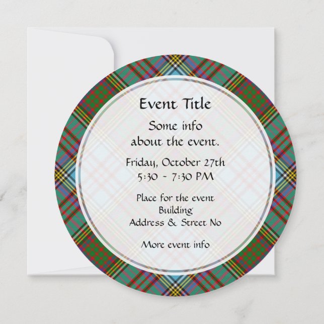 Invitación a Clan Anderson Tartan (Reverso)