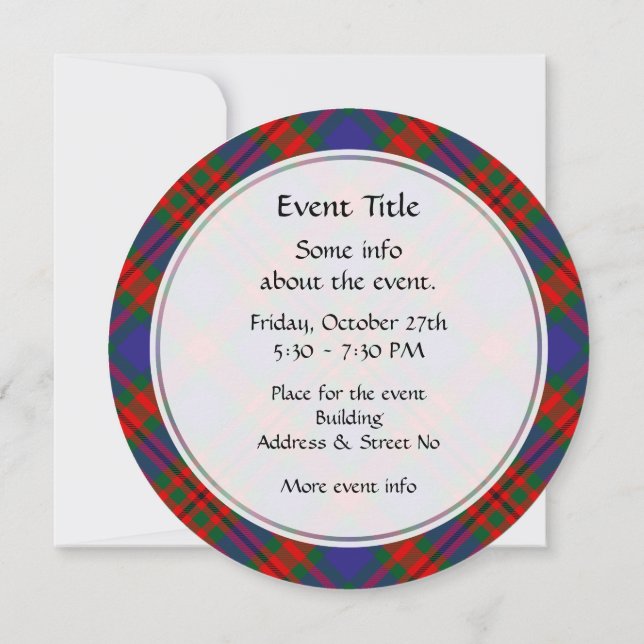 Invitación a Clan Carnegie Tartan (Reverso)