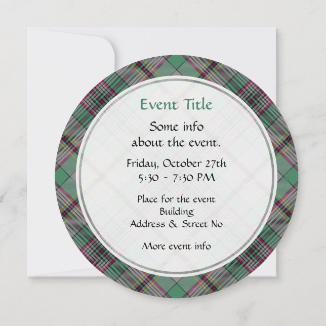 Invitación a Clan Craig Tartan (Reverso)