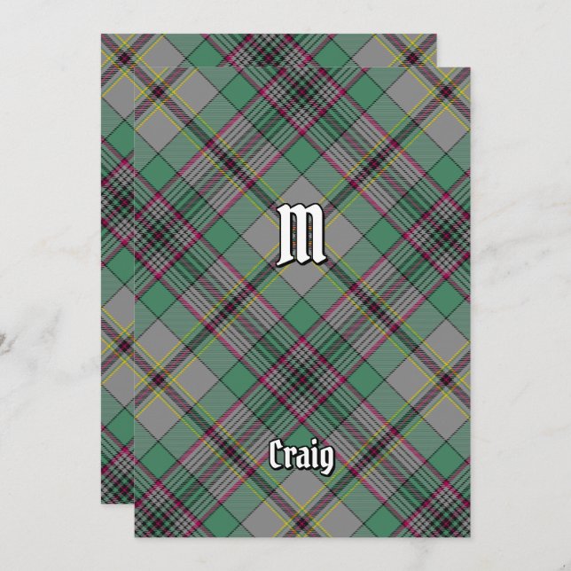Invitación a Clan Craig Tartan (Anverso / Reverso)