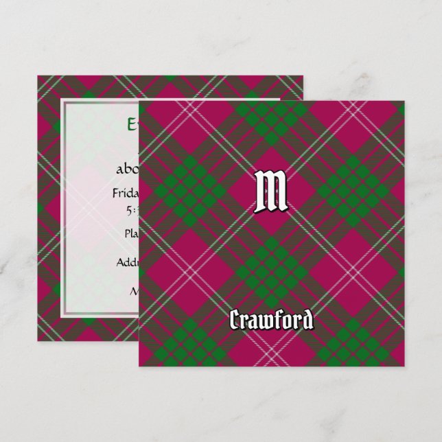 Invitación a Clan Crawford Tartan (Anverso / Reverso)