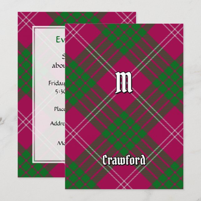 Invitación a Clan Crawford Tartan (Anverso / Reverso)