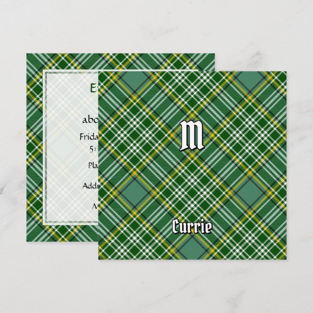 Invitación a Clan Currie Tartan (Anverso / Reverso)