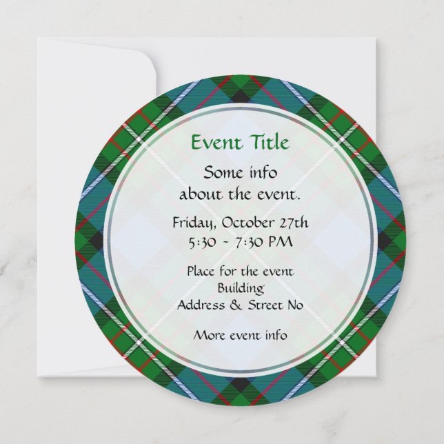 Invitación a Clan Ferguson Tartan (Reverso)