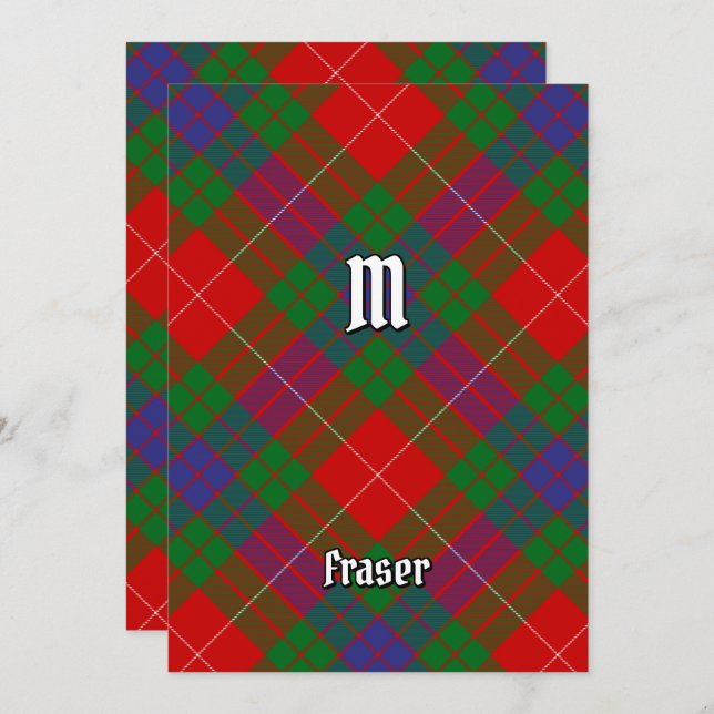 Invitación a Clan Fraser Tartan (Anverso / Reverso)