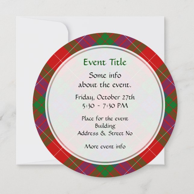 Invitación a Clan Fraser Tartan (Reverso)