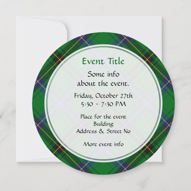 Invitación a Clan Henderson Tartan (Reverso)