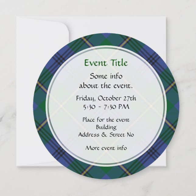 Invitación a Clan Johnston Tartan (Reverso)