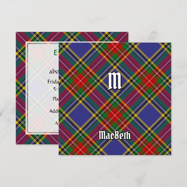 Invitación a Clan MacBeth Tartan (Anverso / Reverso)