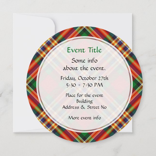 Invitación a Clan MacGill Tartan (Reverso)