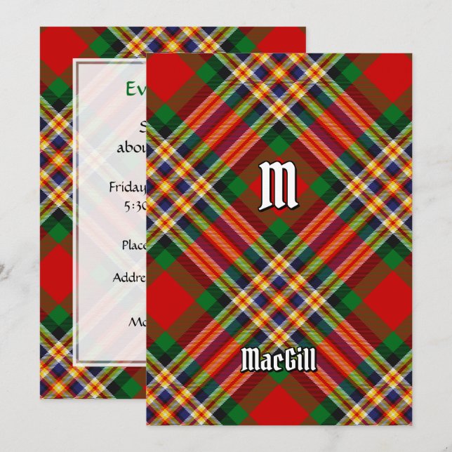 Invitación a Clan MacGill Tartan (Anverso / Reverso)