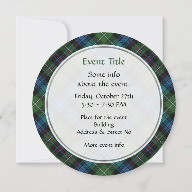 Invitación a Clan MacKenzie Tartan (Reverso)
