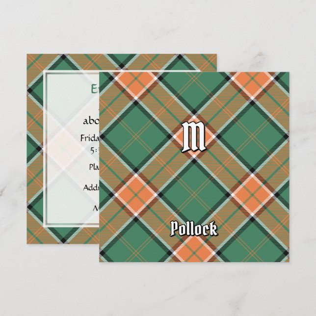 Invitación a Clan Pollock Tartan (Anverso / Reverso)