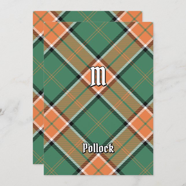 Invitación a Clan Pollock Tartan (Anverso / Reverso)