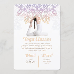 invitación a clases de yoga