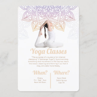invitación a clases de yoga