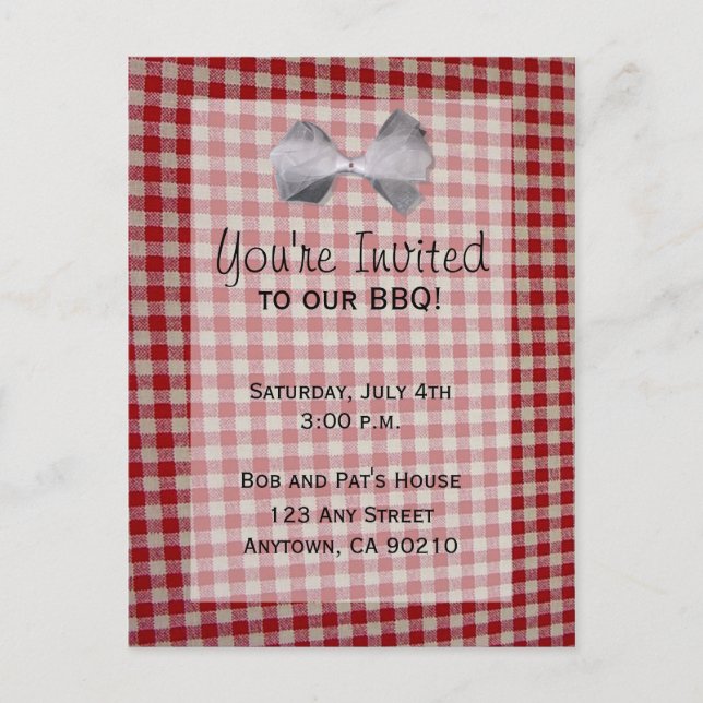 Invitación a cocinar picnic BBQ (Anverso)