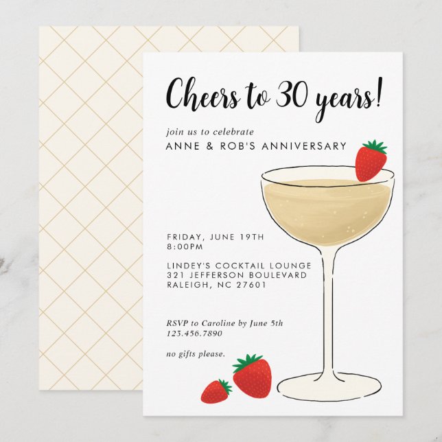 Invitación a Cóctel de Aniversario (Anverso / Reverso)