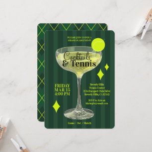 Invitación a cócteles y fiesta de tenis (verde)