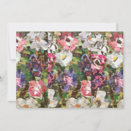 Invitación a collarín de flores de papel rosa