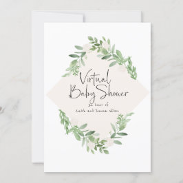 Invitación a color de agua de Baby Shower virtual 