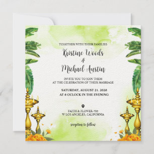Invitación a color de la tarjeta boda