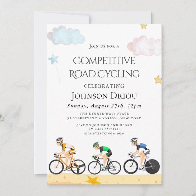 Invitación a Competición de Ciclismo Profesional (Anverso)