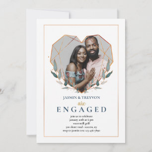 Invitación a compromiso de fotografía con forma de