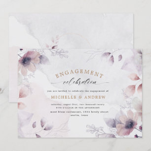 invitación a compromiso floral de cascada