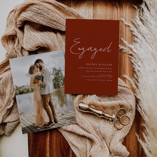 invitación a compromiso moderna de script delgado (Subido por el creador)