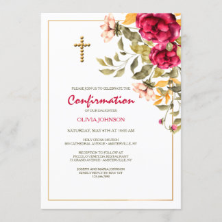 Invitación a confirmación de belleza floral