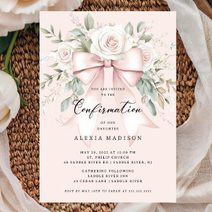 Invitación a confirmación de Bow & Blossom