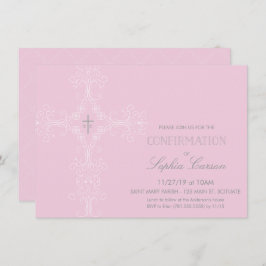 Invitación a confirmación de Chica con elegante cr