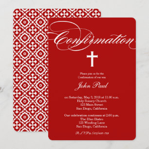 Invitación a confirmación de cruz y cuatrefoil