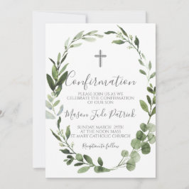 Invitación a confirmación de marco de verde